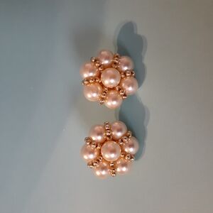 60's Pearl and Gold Cluster Earrings
